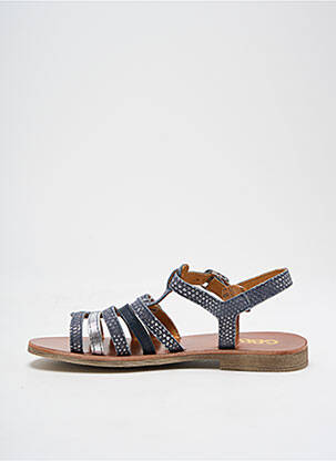 Sandales/nu pieds tissage satiné chiquet bleu GBB fille
