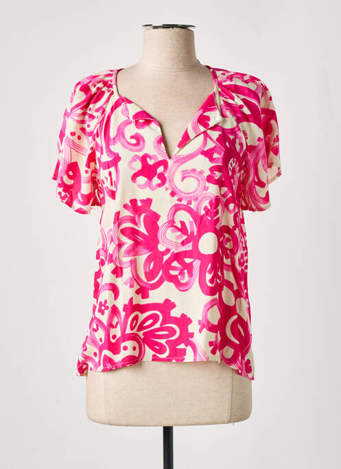 Blouse rose LA FEE MARABOUTEE pour femme