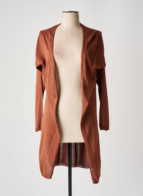 Gilet manches longues marron B.YU pour femme