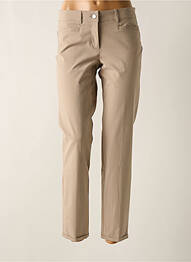 Pantalon 7/8 fermeture zippée sous rabat boutonné beige CAMBIO femme