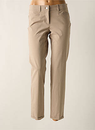 Pantalon 7/8 fermeture zippée sous rabat boutonné beige CAMBIO femme