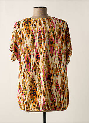 Blouse tissage popeline manches courtes beige CISO femme