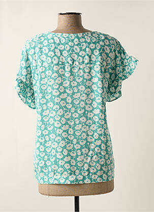 Blouse tissage popeline manches courtes bleu C'EST BEAU LA VIE femme