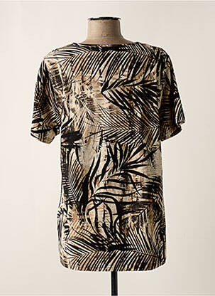 T-shirt col v manches courtes marron CISO femme