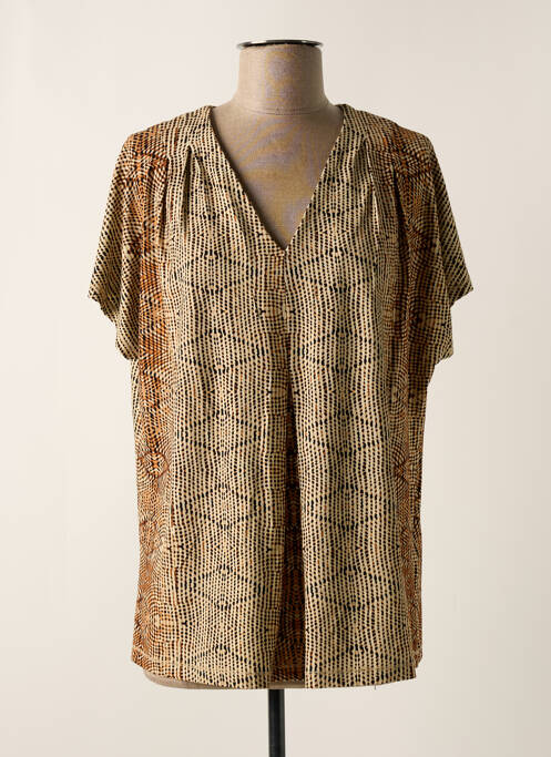 T-shirt imprimé fantaisie manches courtes beige CISO femme