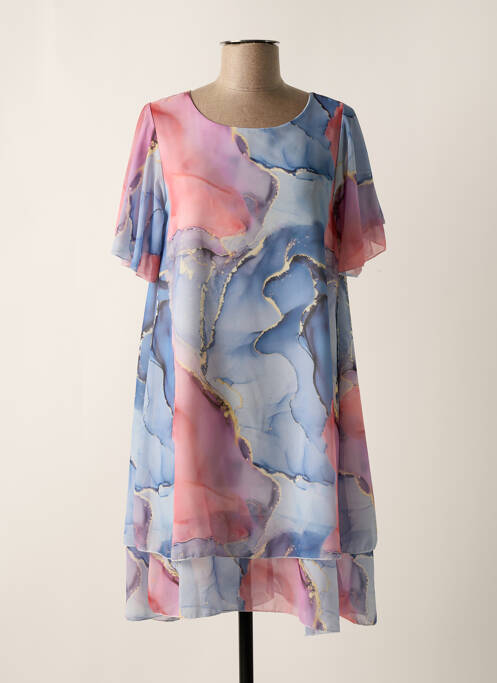 Robe mi-longue bleu COULEURS DU TEMPS pour femme