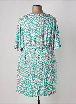 Robe longue imprimé fantaisie manches courtes bleu C'EST BEAU LA VIE femme