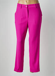 Pantalon droit fermeture zippée sous rabat boutonné rose TINTA femme