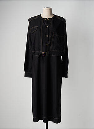 Robe longue manches longues manches longues noir NÜ femme