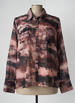 Chemisier imprimé fantaisie manches longues marron MOLLY BRACKEN femme
