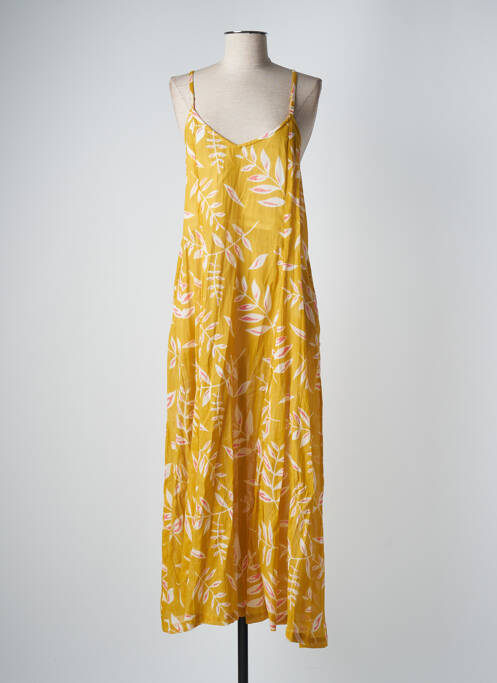 Robe longue jaune ME-TISSE pour femme