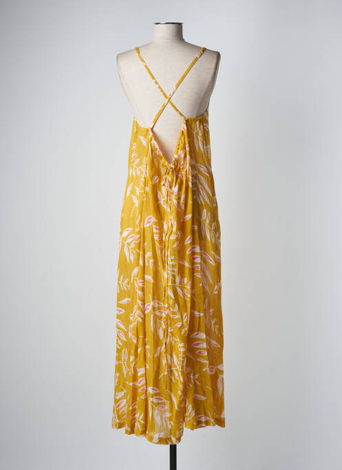 Robe longue jaune ME-TISSE pour femme
