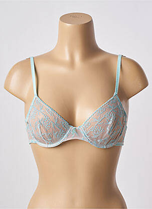 Soutien-gorge effet matière satinée haut soutien-gorge emboitant bleu CACHAREL femme