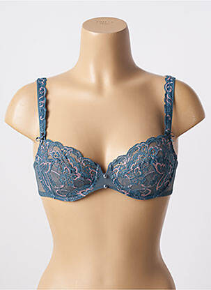 Soutien-gorge effet matière satinée haut soutien-gorge balconnet bleu AUBADE femme