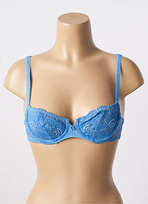 Soutien-gorge effet matière satinée haut soutien-gorge balconnet bleu WARNER'S femme