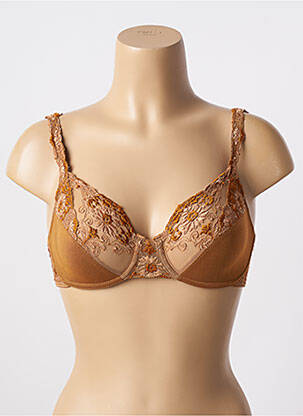 Soutien-gorge effet matière satinée haut soutien-gorge emboitant marron FELINA femme