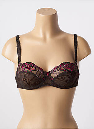 Soutien-gorge effet matière satinée haut soutien-gorge emboitant marron FELINA femme