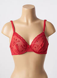 Soutien-gorge effet matière satinée haut soutien-gorge emboitant rouge WARNER'S femme