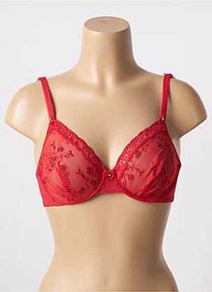 Soutien-gorge effet matière satinée haut soutien-gorge emboitant rouge WARNER'S femme