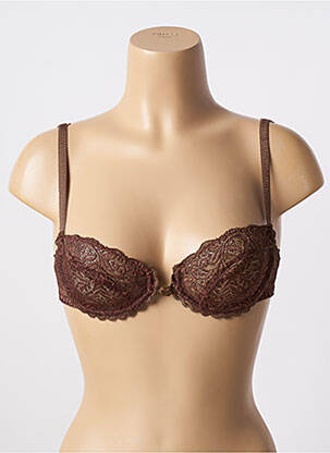 Soutien-gorge effet matière satinée haut soutien-gorge balconnet marron WARNER'S femme
