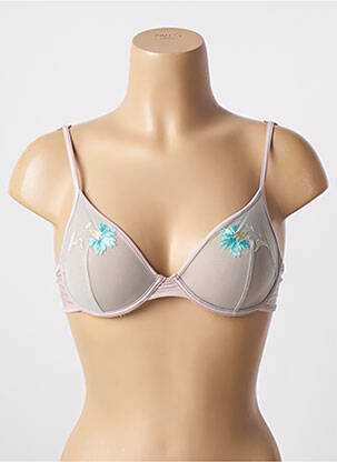 Soutien-gorge effet matière satinée haut soutien-gorge emboitant beige LILLY femme