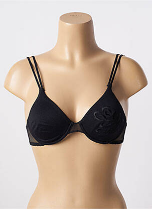 Soutien-gorge effet matière satinée haut soutien-gorge emboitant noir LILLY femme