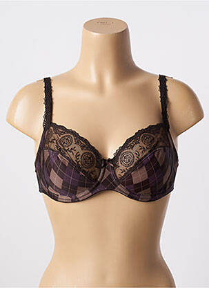 Soutien-gorge effet matière satinée haut soutien-gorge emboitant marron CONTURELLE femme
