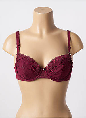Soutien-gorge effet matière satinée haut soutien-gorge emboitant rouge WARNER'S femme