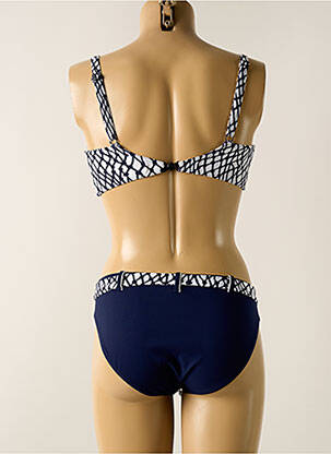 Maillot de bain 2 pièces stretch haut soutien-gorge moulé bleu SUNFLAIR femme