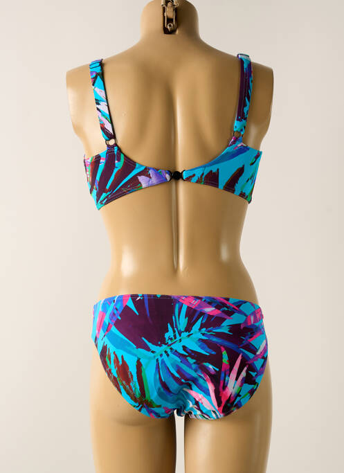 Maillot de bain 2 pièces stretch haut soutien-gorge emboitant bleu SUNFLAIR femme