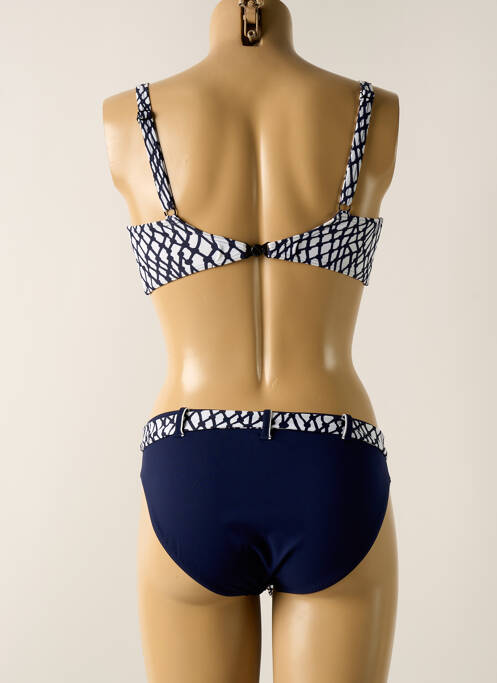 Maillot de bain 2 pièces stretch haut soutien-gorge moulé bleu SUNFLAIR femme