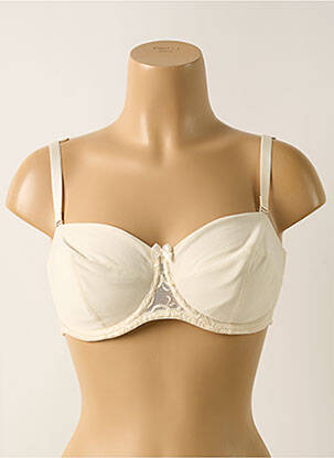 Soutien-gorge effet matière satinée haut bandeau beige WARNER'S femme