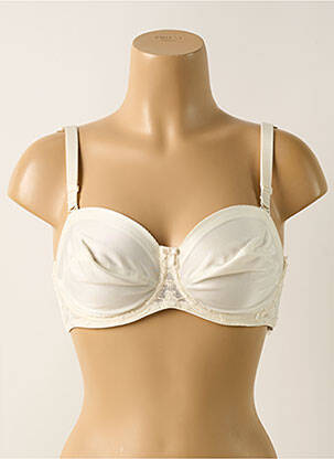 Soutien-gorge effet matière satinée haut bandeau beige FELINA femme