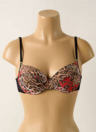 Soutien-gorge effet matière satinée haut soutien-gorge emboitant marron LILLY femme
