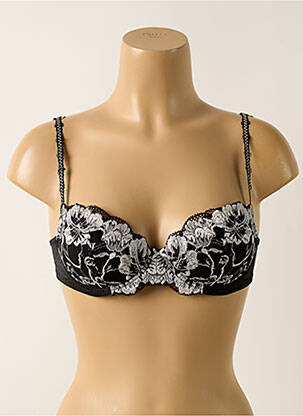 Soutien-gorge effet matière satinée haut soutien-gorge moulé noir ECLIZIA BY LILLY femme