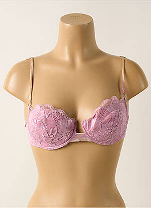 Soutien-gorge effet matière satinée haut soutien-gorge moulé rose LILLY femme