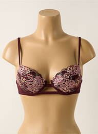 Soutien-gorge effet matière satinée haut soutien-gorge moulé rouge LILLY femme