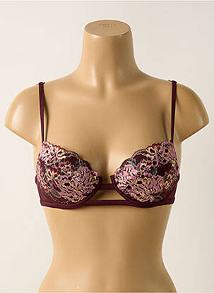 Soutien-gorge effet matière satinée haut soutien-gorge moulé rouge LILLY femme