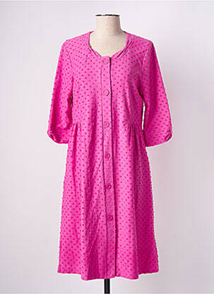Robe de chambre tissage jersey rose CANAT femme