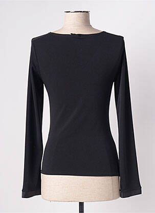 Top tissage crêpe manches longues noir LE BOURGET femme