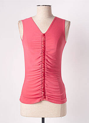 Top tissage crêpe sans manche orange LE BOURGET femme