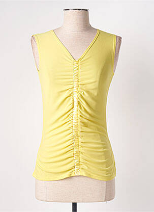 Top tissage crêpe sans manche jaune LE BOURGET femme