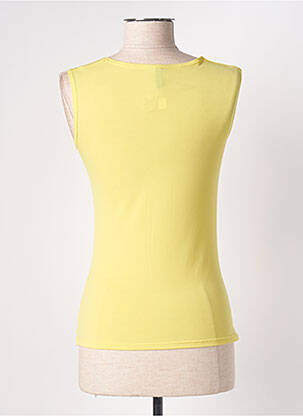 Top tissage crêpe sans manche jaune LE BOURGET femme