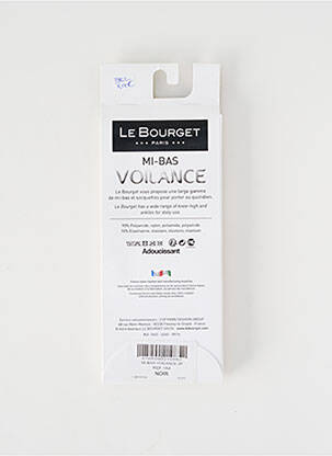 Chaussettes maille semi-opaque noir LE BOURGET femme