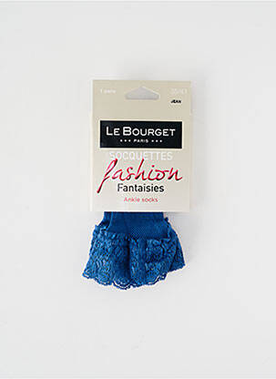 Chaussettes tissage résille bleu LE BOURGET femme