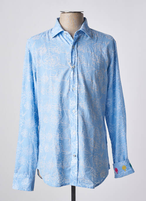 Chemise manches longues bleu GANESH pour homme