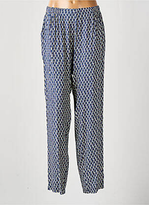 Pantalon droit taille élastique bleu GRIFFON femme