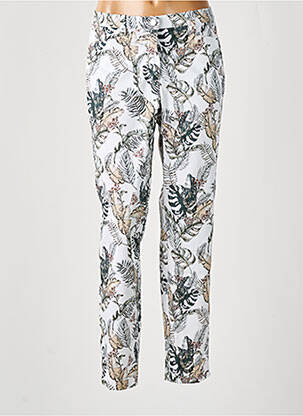 Pantalon slim taille élastique blanc ADELINA BY SCHEITER femme