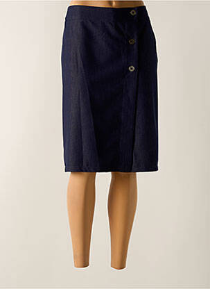 Jupe mi-longue coupe droite bleu GRIFFON femme