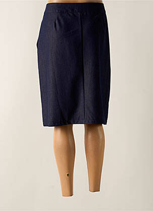 Jupe mi-longue coupe droite bleu GRIFFON femme
